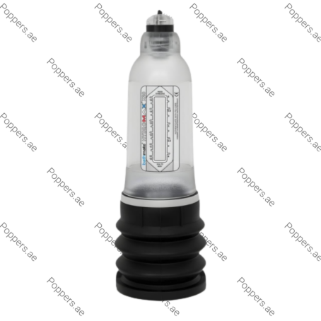 Single Hydromax Bathmate X20 hydro pump with transparent cylinder and black base