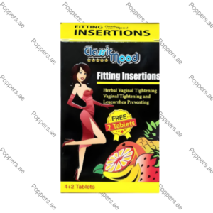 Fitting Insertion vaginal tightening tablets box on white background