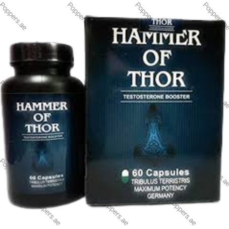 Hammer Of Thor capsules bottle with promotional packaging image