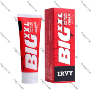 Big XXL special gel cream for men tube and box on white background