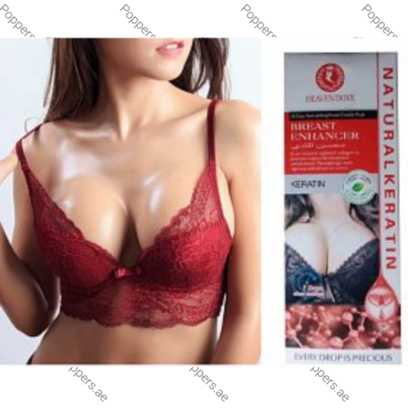Natural Keratin Breast Cream packaging and promotional image on white background