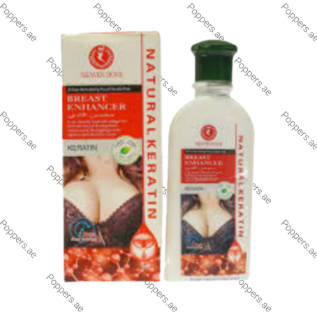 Natural Keratin Breast Cream bottle and packaging on white background