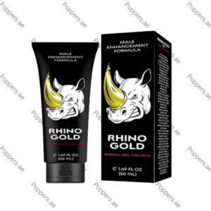 Rhino Gold Enlargement Cream tube and box on white background