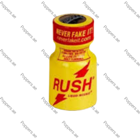Rush Poppers Drops original yellow bottle on white background