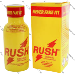 Rush Poppers Drops bottle and packaging box on white background
