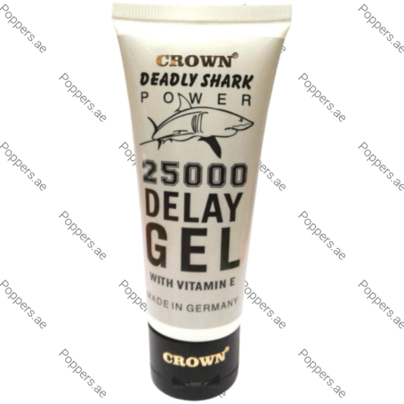 Shark Delay Gel 25000 tube on white background