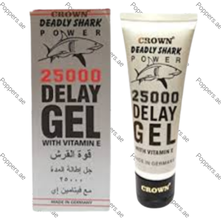 Shark Delay Gel 25000 tube and packaging box on white background
