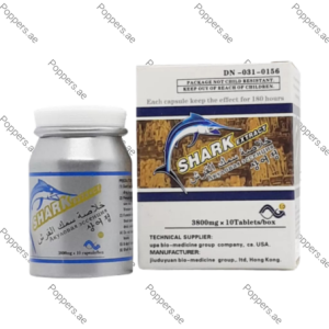 Shark Extract tablets bottle and packaging on white background