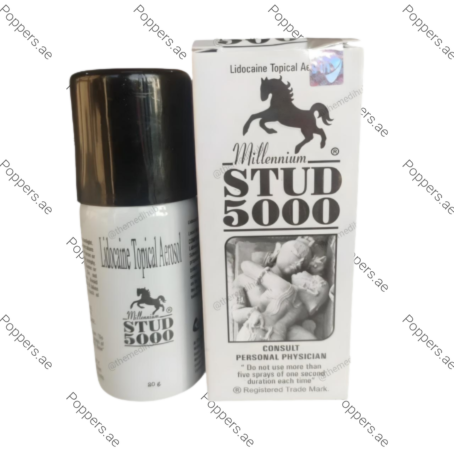 Stud 5000 Delay Spray bottle and packaging on white background