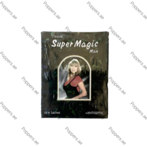 Super Magic Delay Tissue pack for men on white background