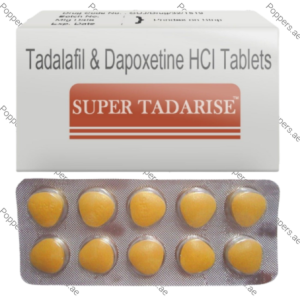 Super Tadarise tadalafil and dapoxetine tablets with blister pack and box