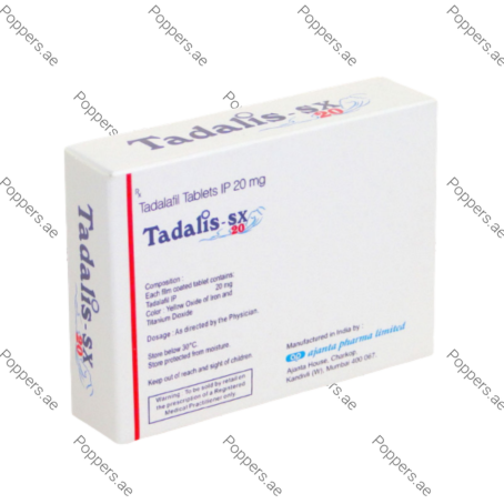 Tadalis SX 20mg tadalafil packaging box on white background