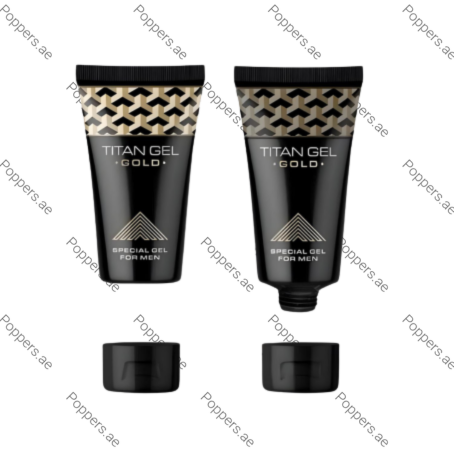 Titan Gel Gold special gel tubes with open and closed caps on white background