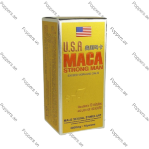 USA Maca Strong Man Pills packaging box on white background