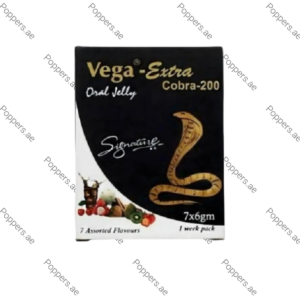 Vega Extra Cobra 200mg oral jelly product image on keyboard background
