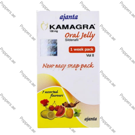 Kamagra Oral Jelly Vol 2 sildenafil packaging box on white background